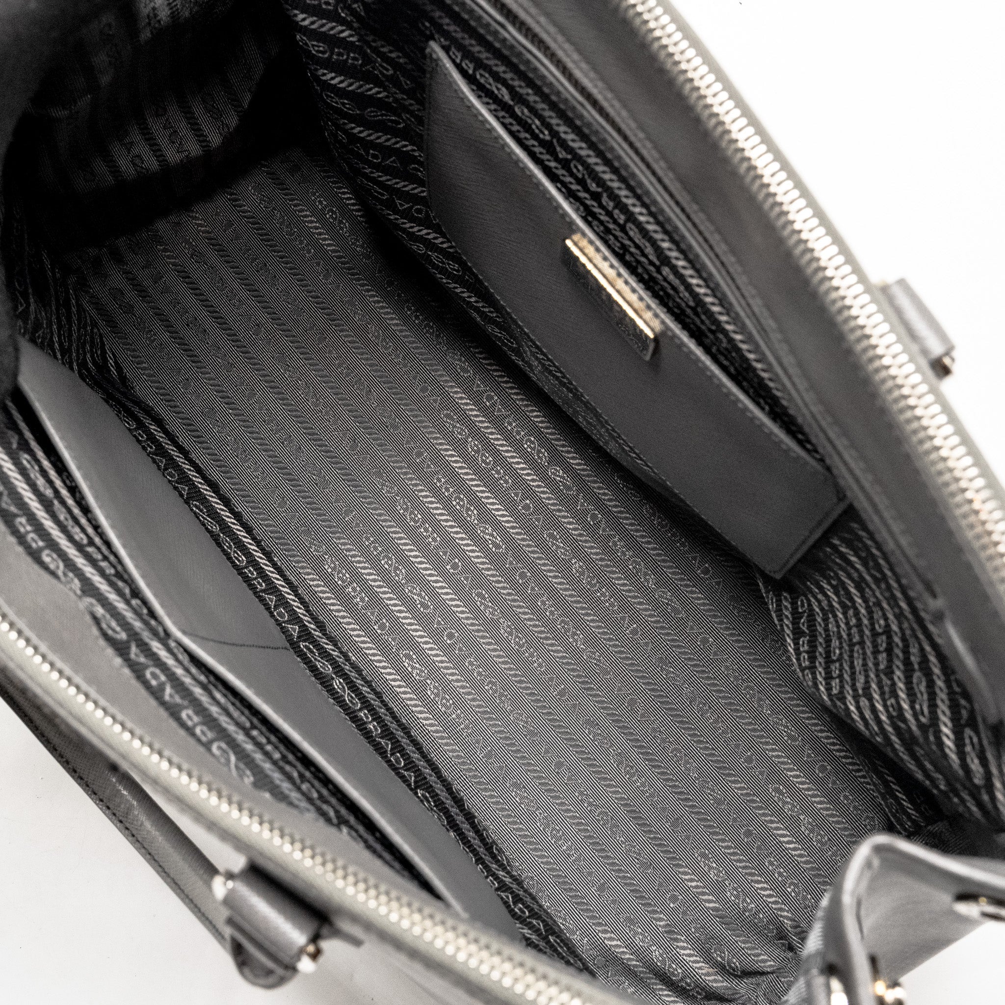 PRADA GALLERIA SAFFIANO TOTE BAG CALFSKIN GREY SHW