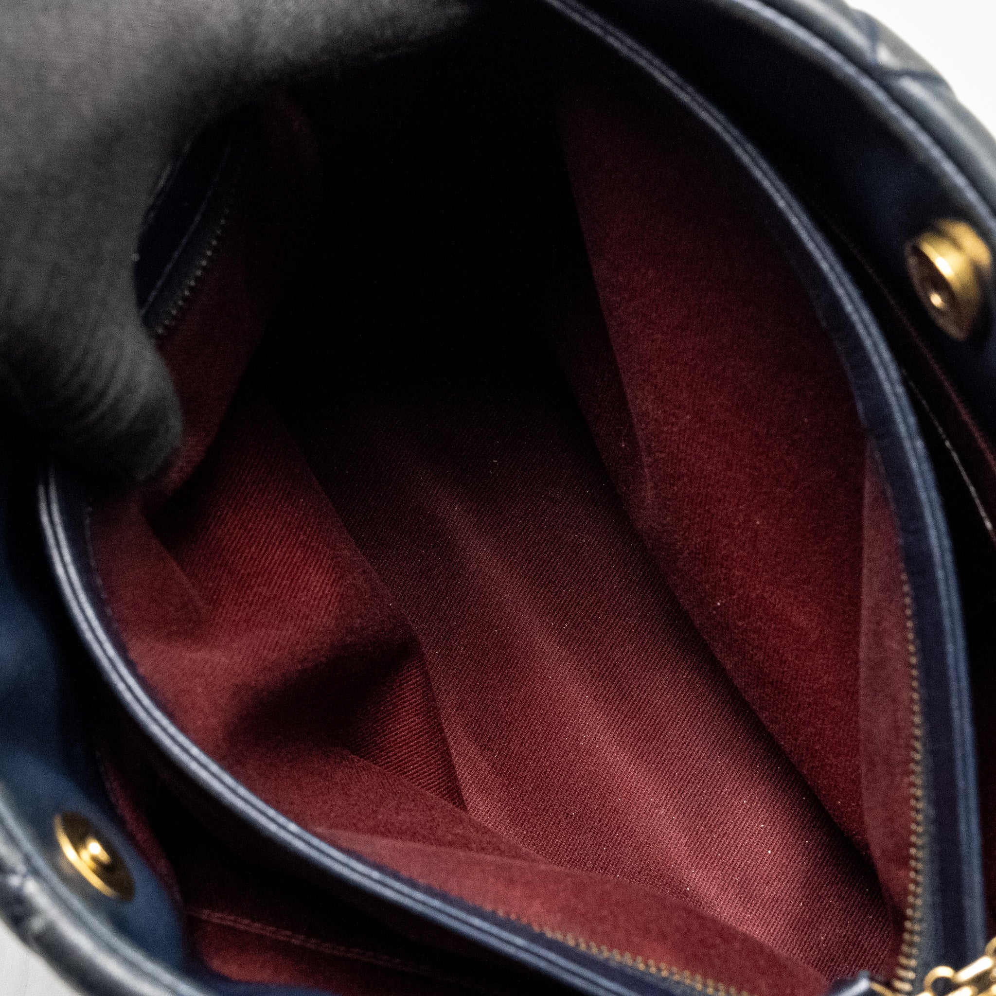 CHANEL JUST MADEMOISELLE BOWLING BAG LAMBSKIN DARK BLUE GHW