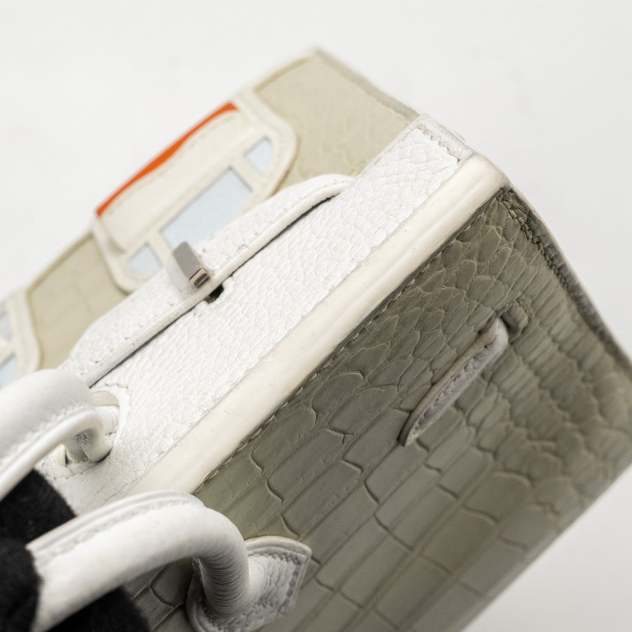 HERMES BIRKIN 20 FAUBOURG SNOW MATT ALLIGATOR / TOGO / EPSOM/ SWIFT BETON SHW