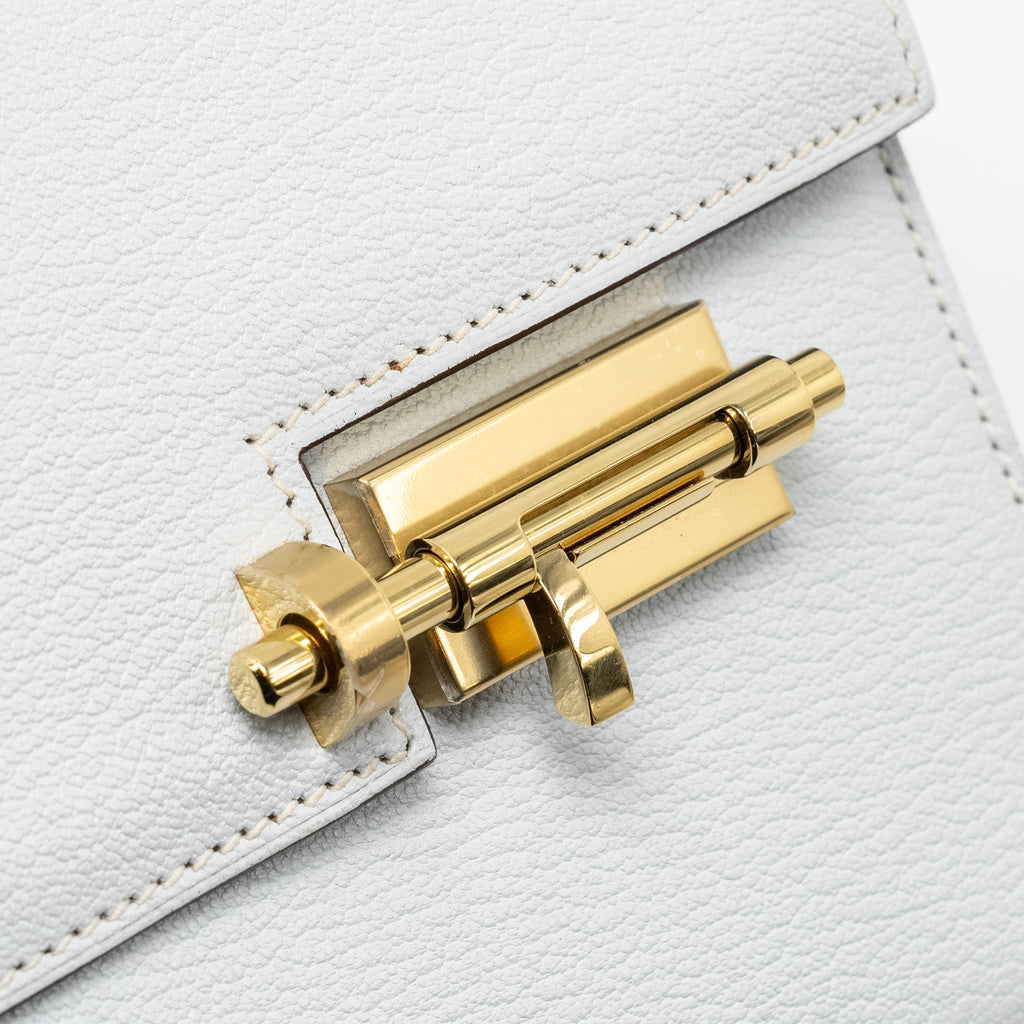 HERMES MINI VERROU CHEVRE MYSORE BLUE BRUME GHW