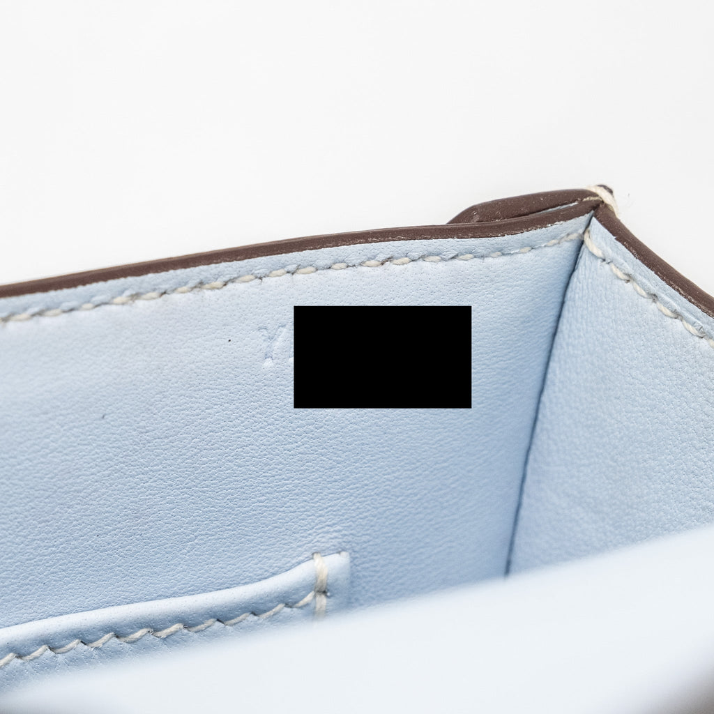 HERMES MINI VERROU CHEVRE MYSORE BLUE BRUME GHW