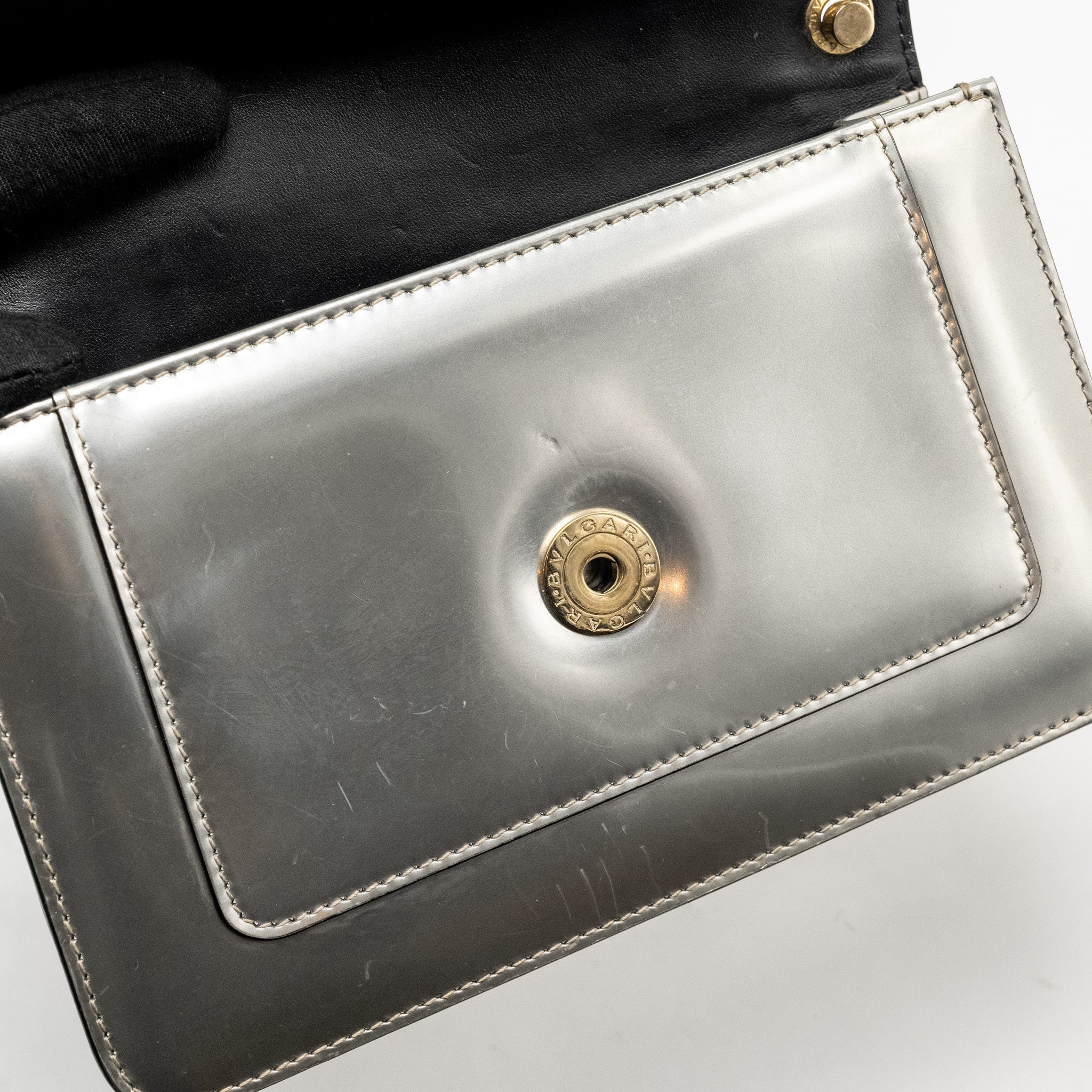BVLGARI SERPENTI FOREVER SHOULDER BAG LEATHER SILVER LGHW