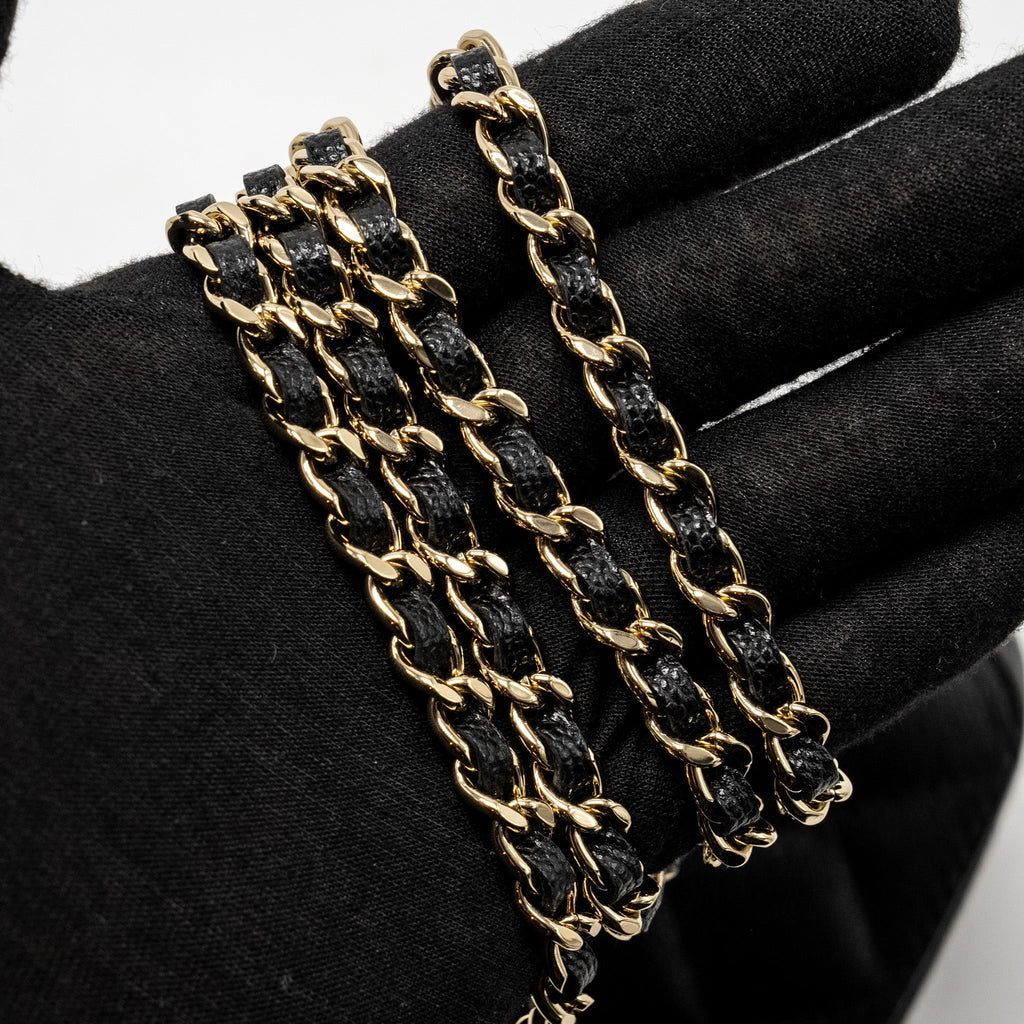 CHANEL LONG VANITY WITH CHAIN CAVIAR BLACK LGHW