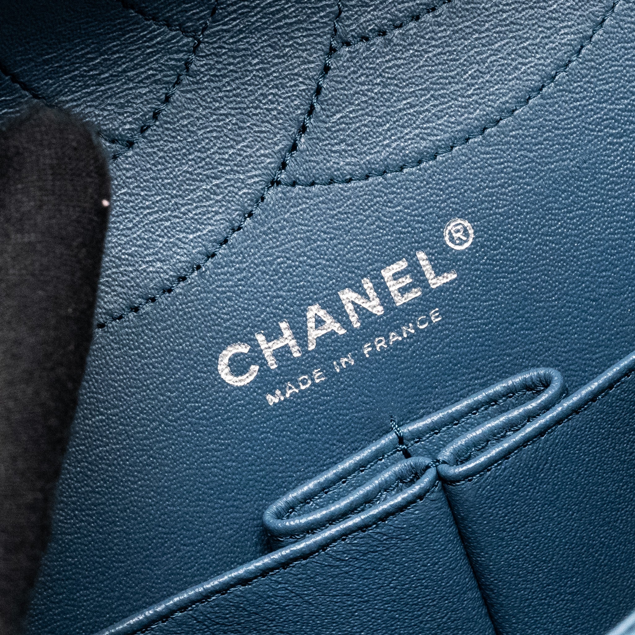 CHANEL MAXI 2.55 REISSUE FLAP BAG CAVIAR BLUE RUTHENIUM HARDWARE