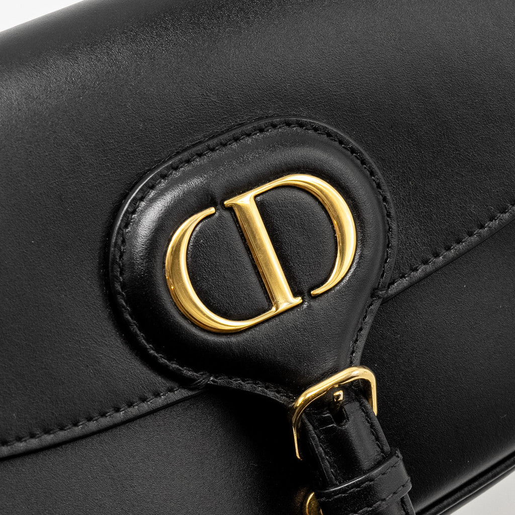DIOR BOBBY EAST-WEST BAG BOX CALFSKIN BLACK GHW