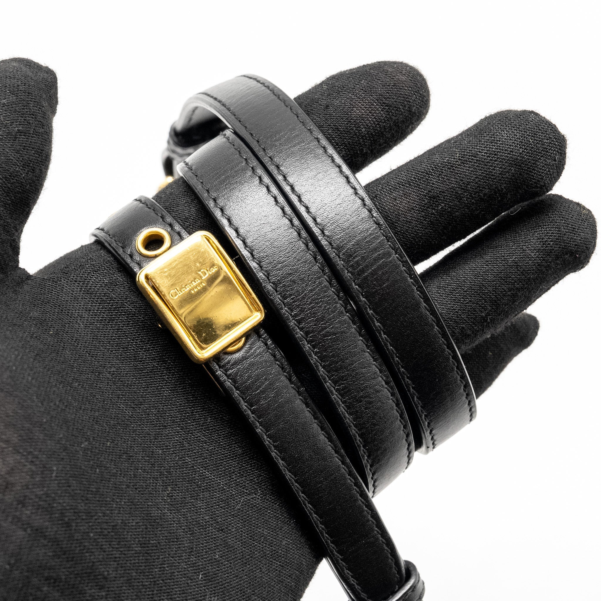 DIOR BOBBY EAST-WEST BAG BOX CALFSKIN BLACK GHW