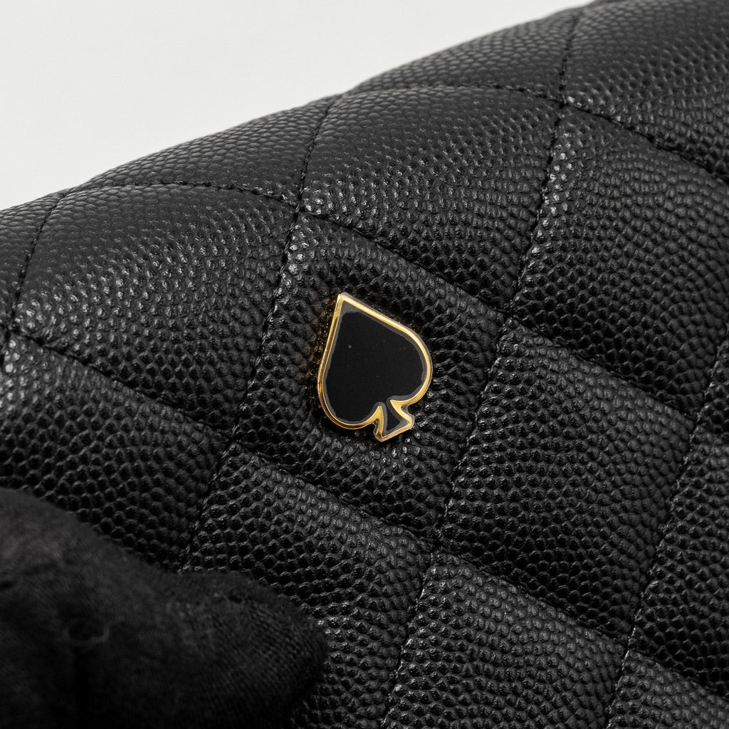 CHANEL COCO CASINO WALLET ON CHAIN CAVIAR BLACK GHW (MICROCHIP)
