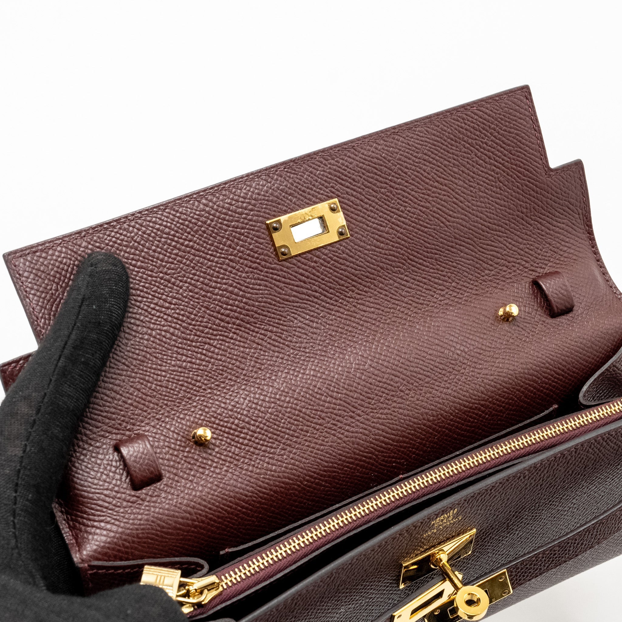 HERMES KELLY TO GO EPSOM BORDEAUX GHW