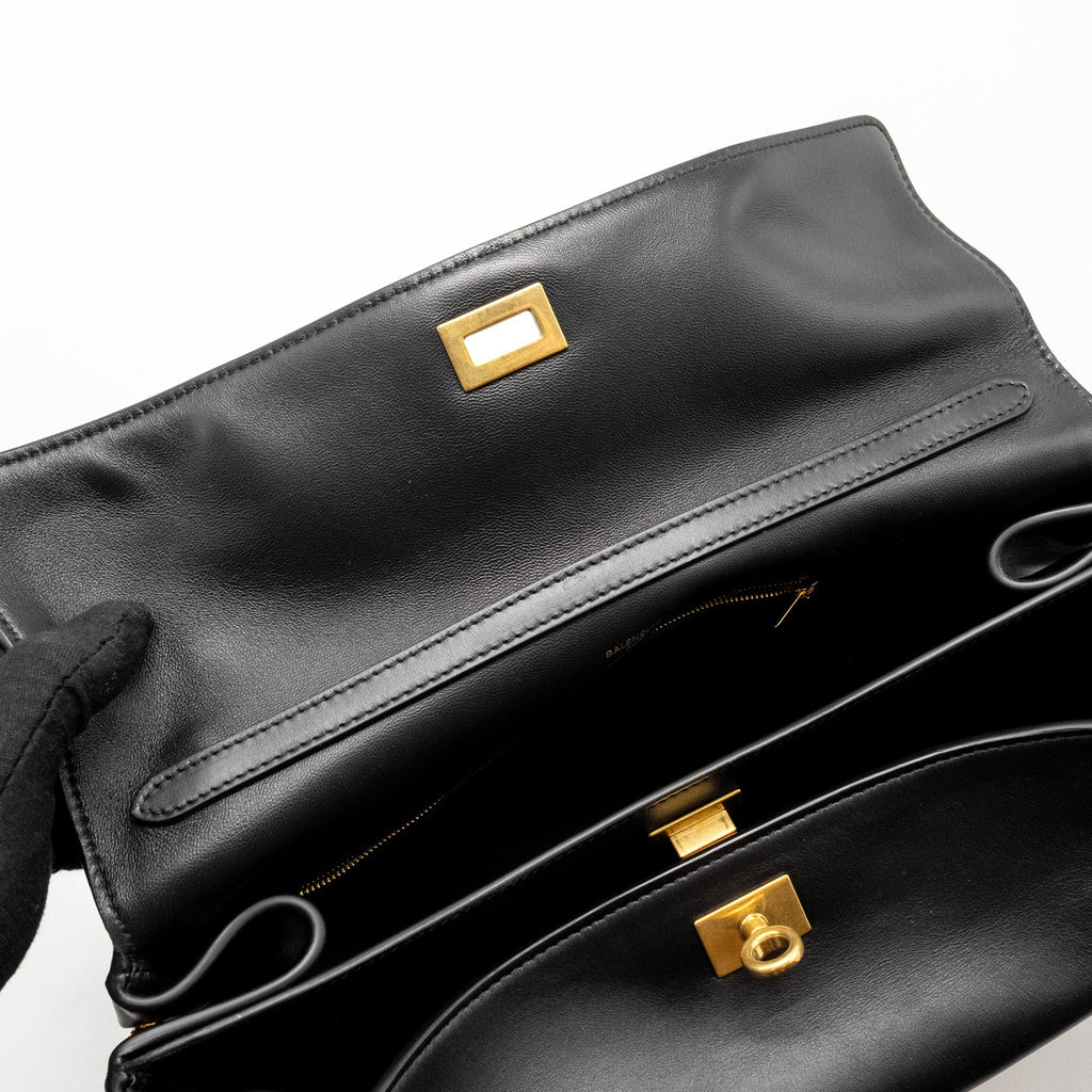BALENCIAGA MEDIUM RODEO HANDBAG SMOOTH CALFSKIN BLACK GHW