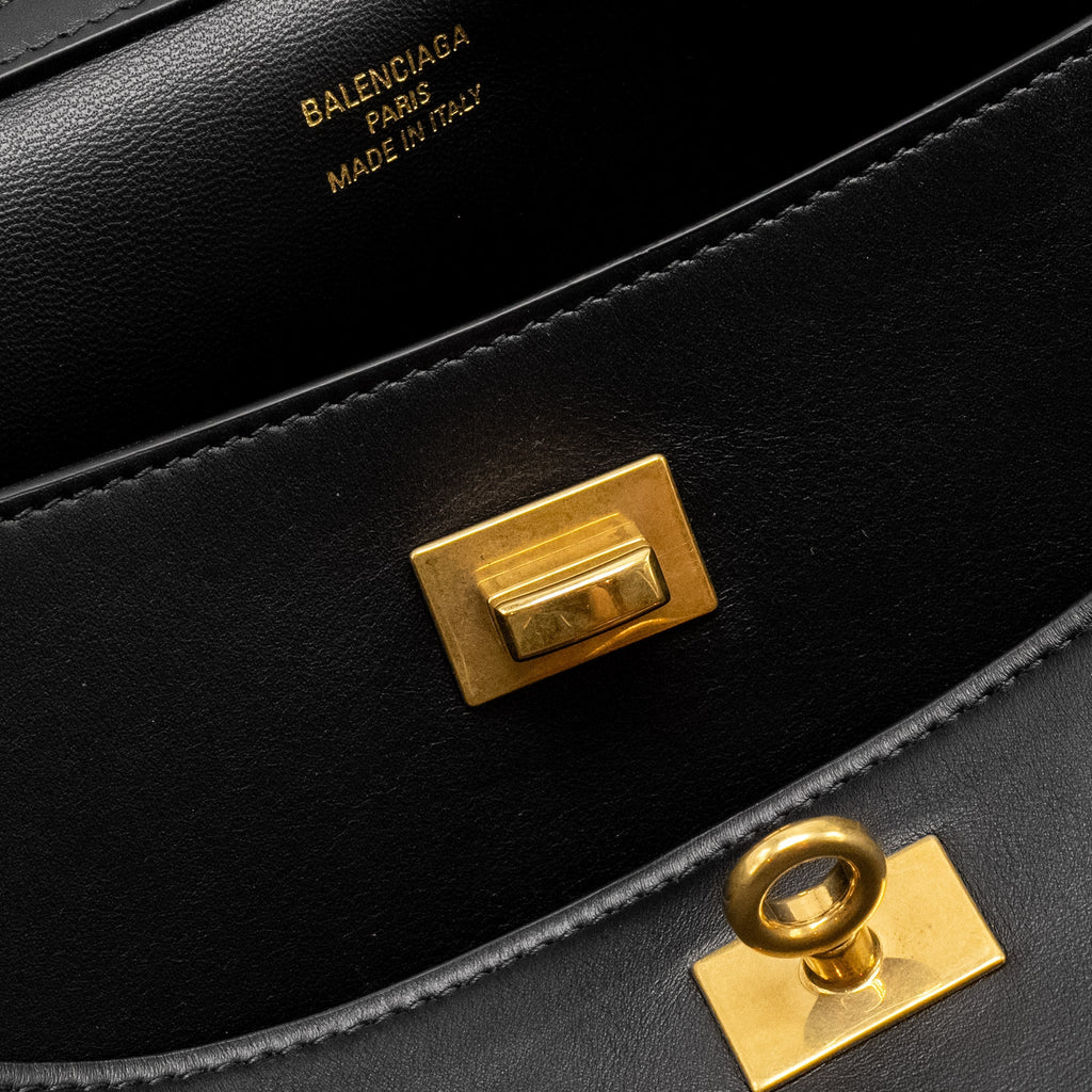 BALENCIAGA MEDIUM RODEO HANDBAG SMOOTH CALFSKIN BLACK GHW