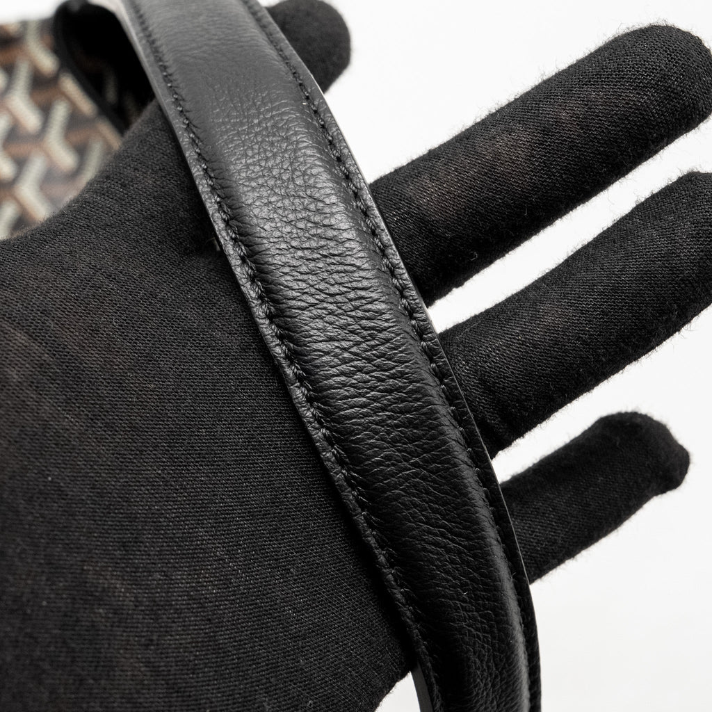 GOYARD BOHEME HOBO BAG GOYARDINE CANVAS/CALFSKIN BLACK SHW