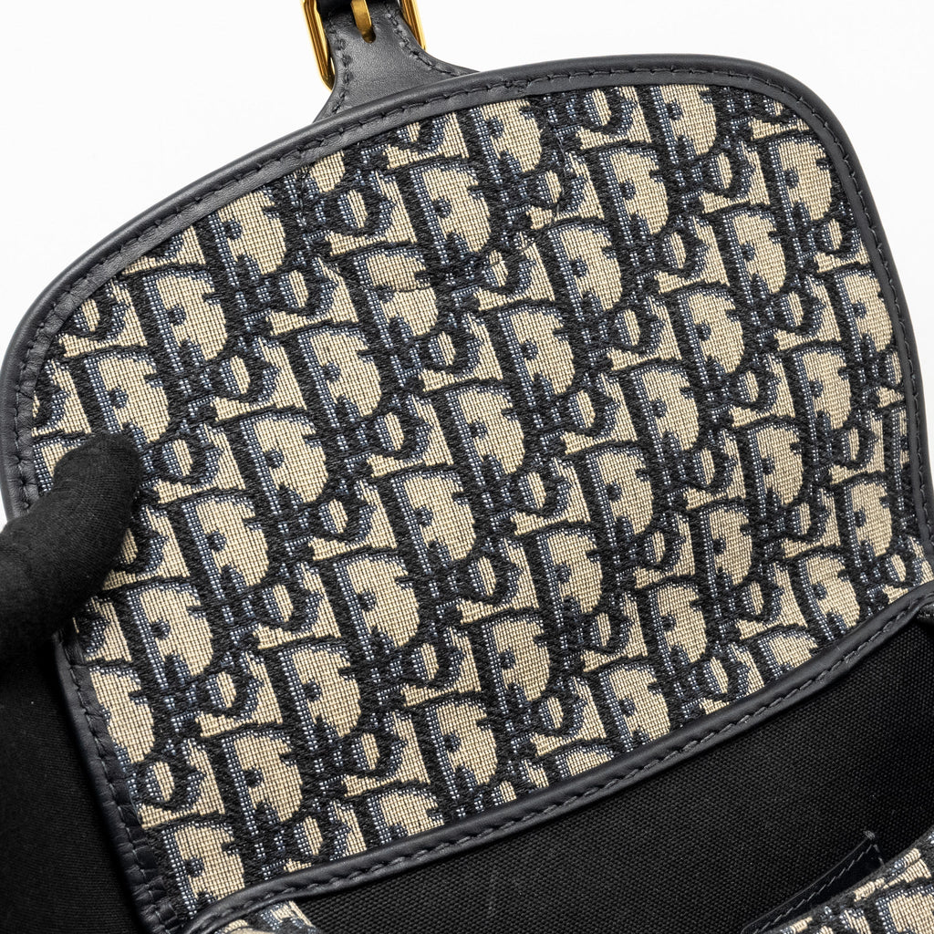 DIOR MEDIUM BOBBY BAG OBLIQUE JACQUARD BLUE GHW