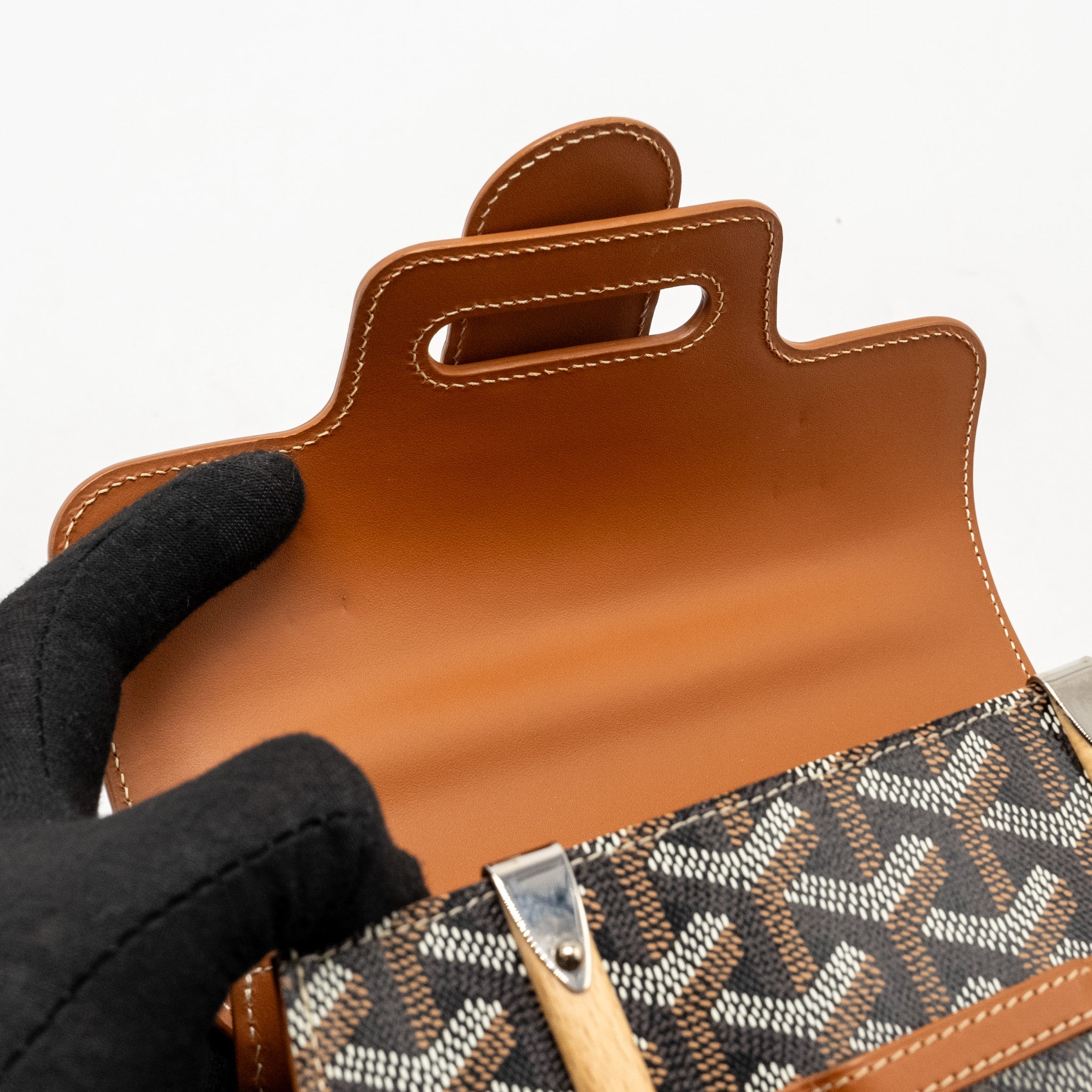 GOYARD MINI STRUCTURE SAIGON BAG CANVAS / CALFSKIN BLACK/TAN SHW