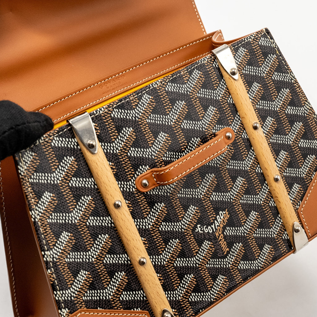 GOYARD MINI STRUCTURE SAIGON BAG CANVAS / CALFSKIN BLACK/TAN SHW