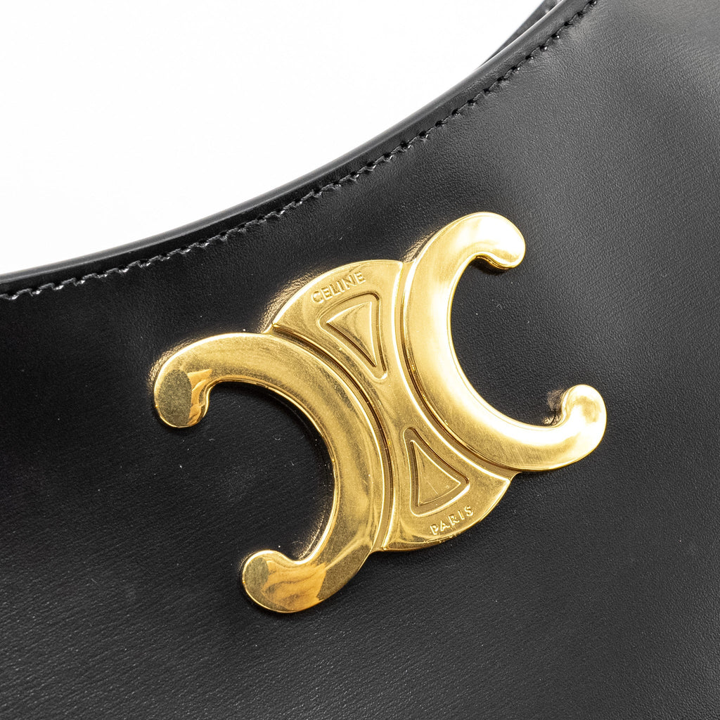 CELINE MEDIUM TILLY CHIC SHOULDER BAG SHINY CALFSKIN BLACK GHW