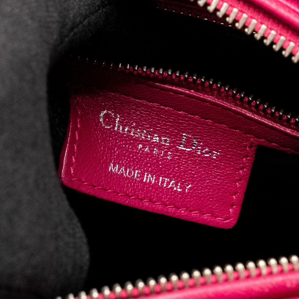 DIOR MEDIUM LADY DIOR LAMBSKIN PINK / MULTICOLOUR SHW