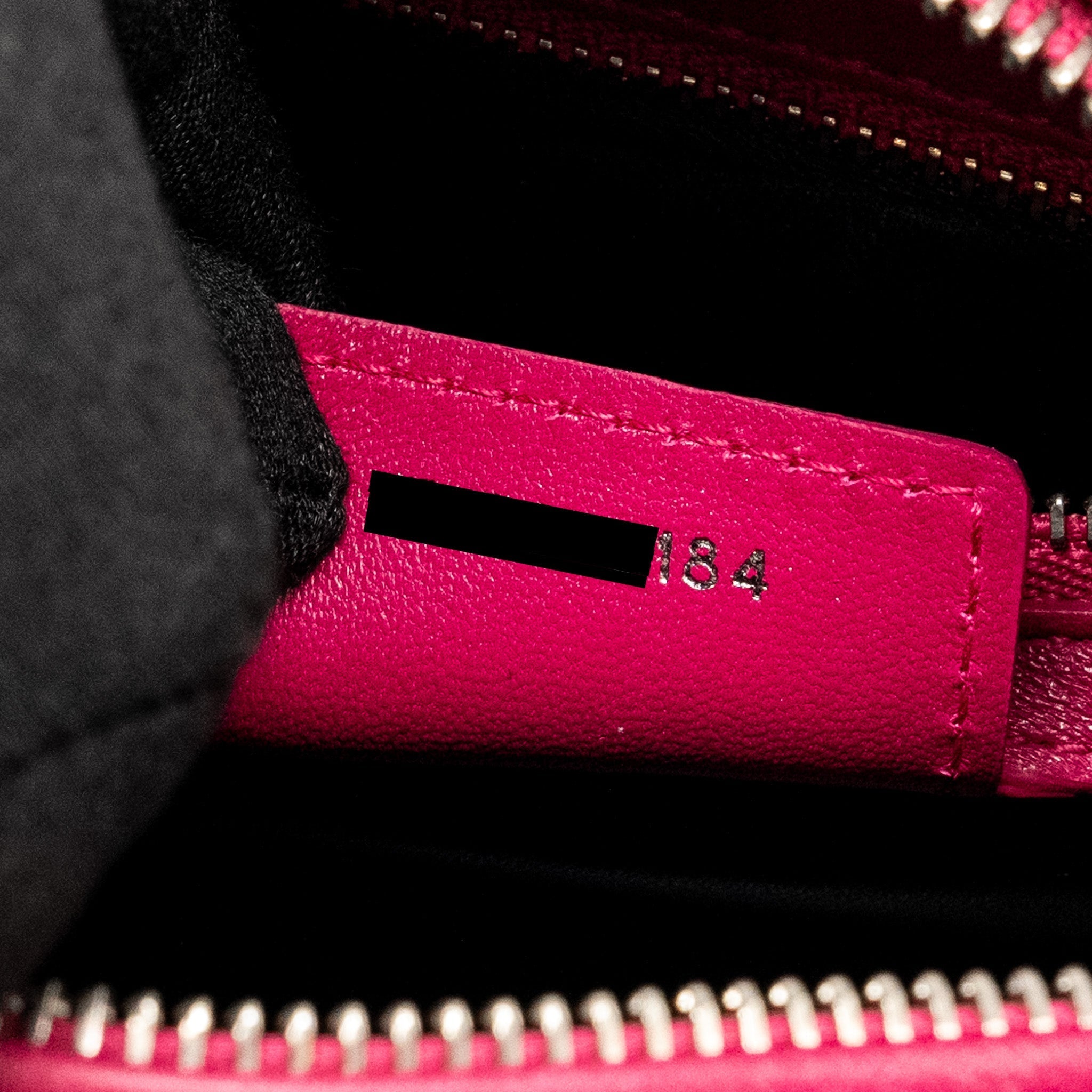 DIOR MEDIUM LADY DIOR LAMBSKIN PINK / MULTICOLOUR SHW