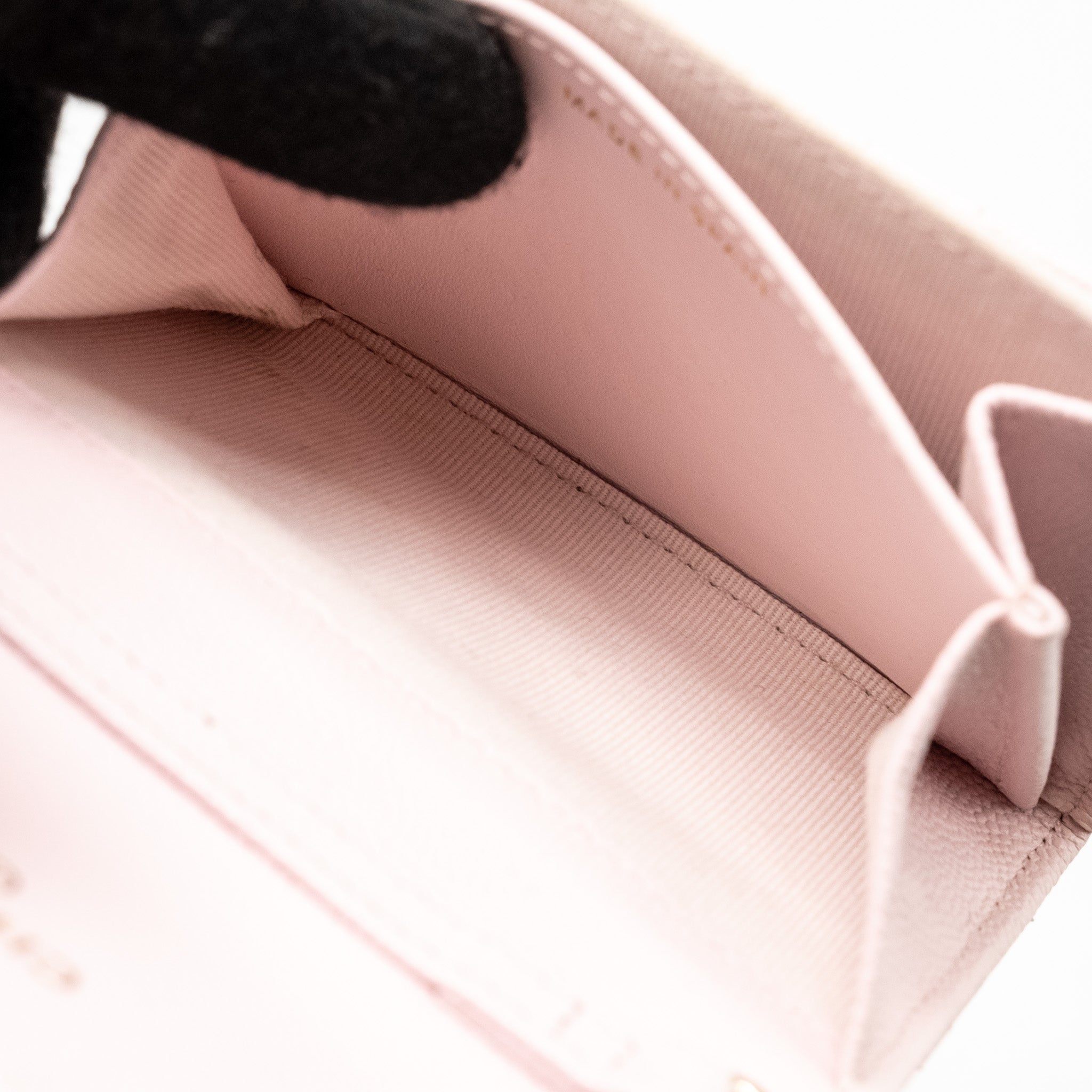 CHANEL MINI CARD HOLDER WITH CHAIN CAVIAR PINK GHW