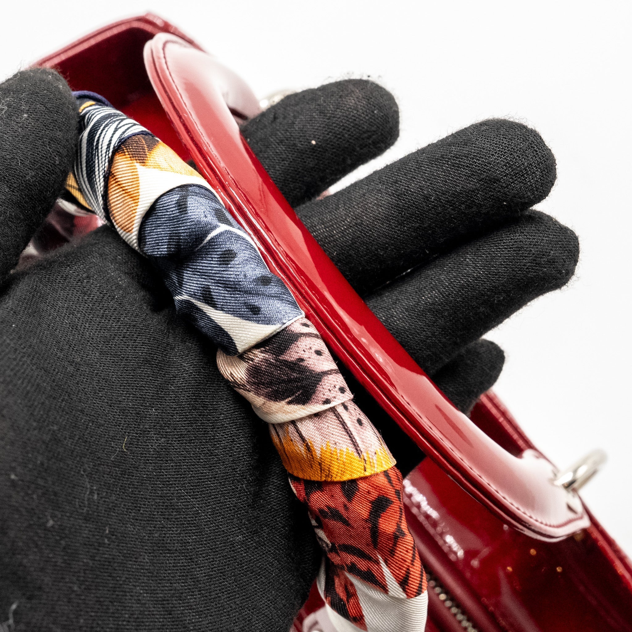 DIOR MEDIUM LADYDIOR PATENT DARK RED SHW