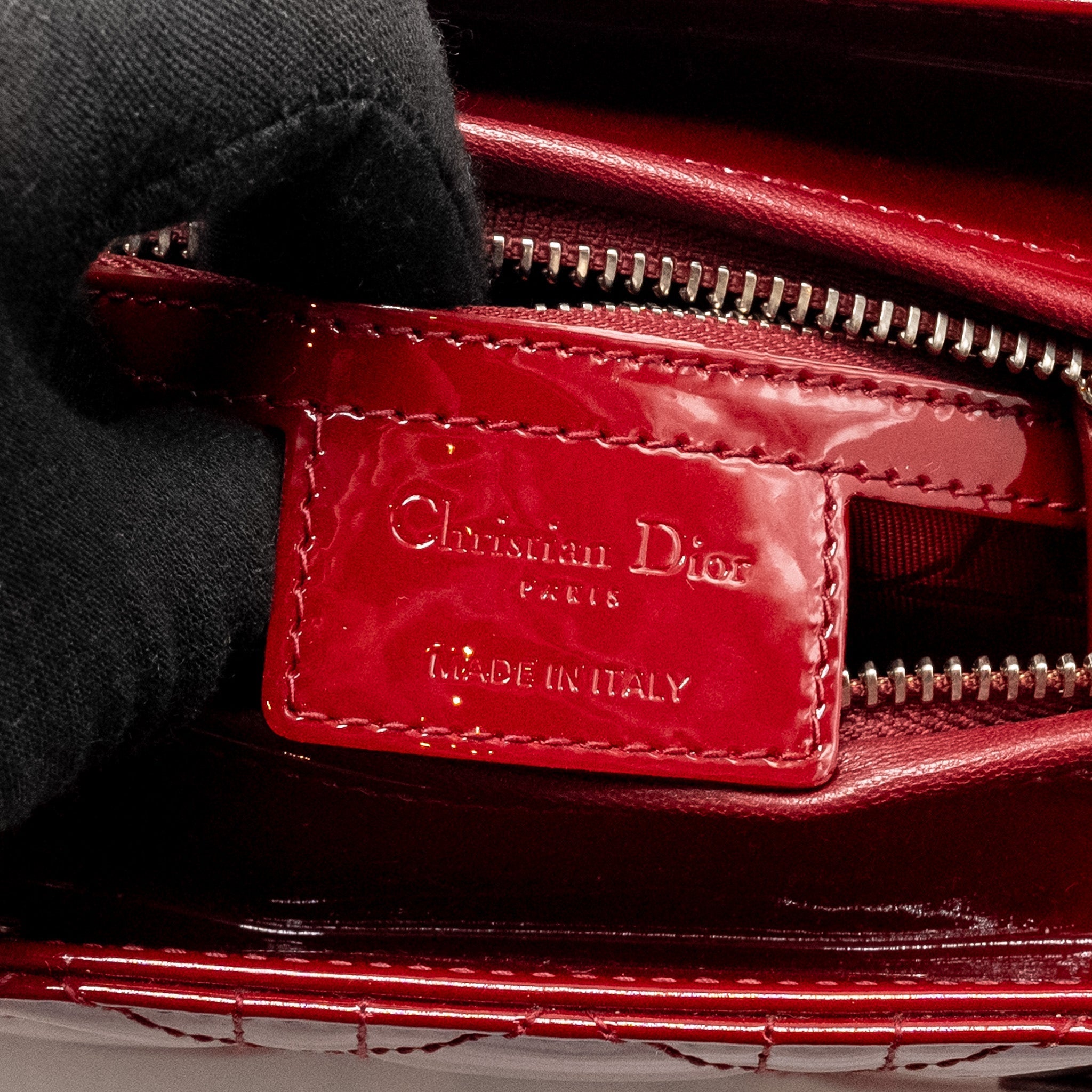 DIOR MEDIUM LADYDIOR PATENT DARK RED SHW