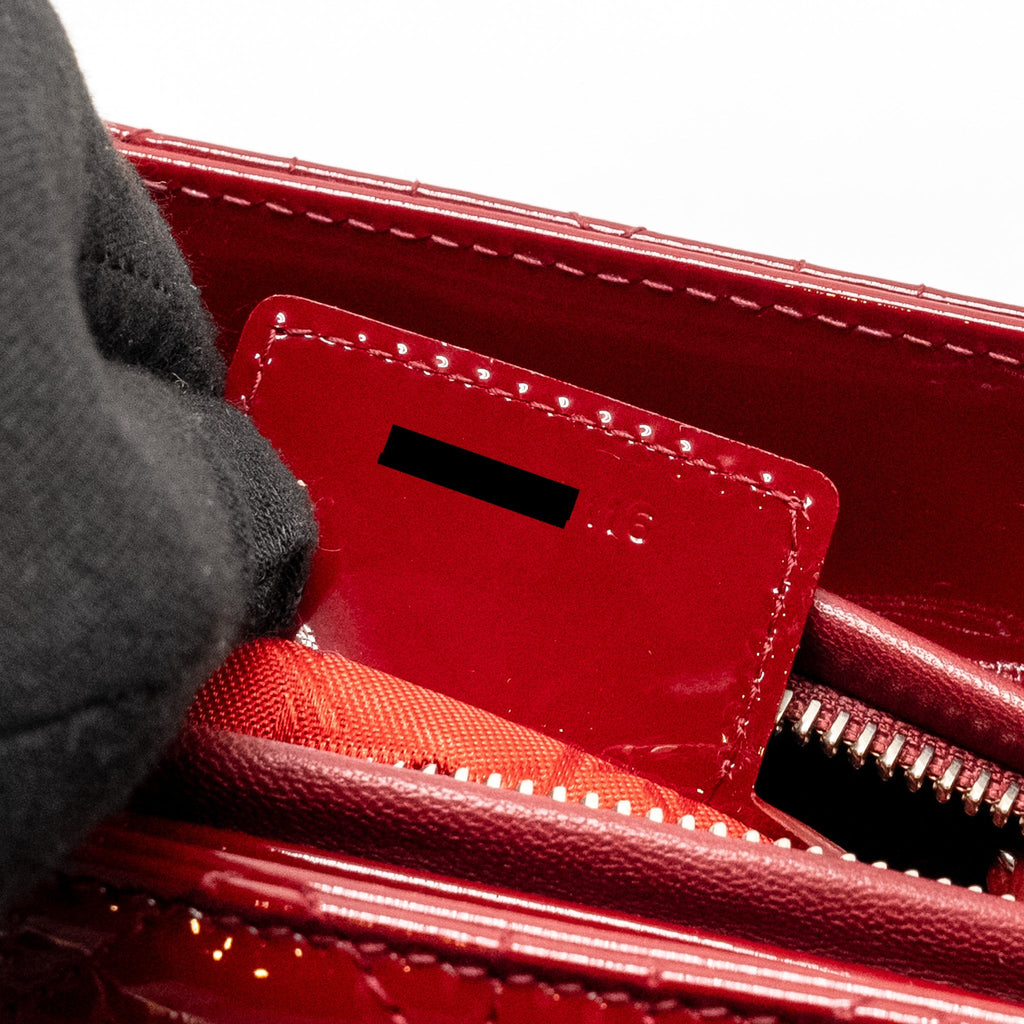 DIOR MEDIUM LADYDIOR PATENT DARK RED SHW