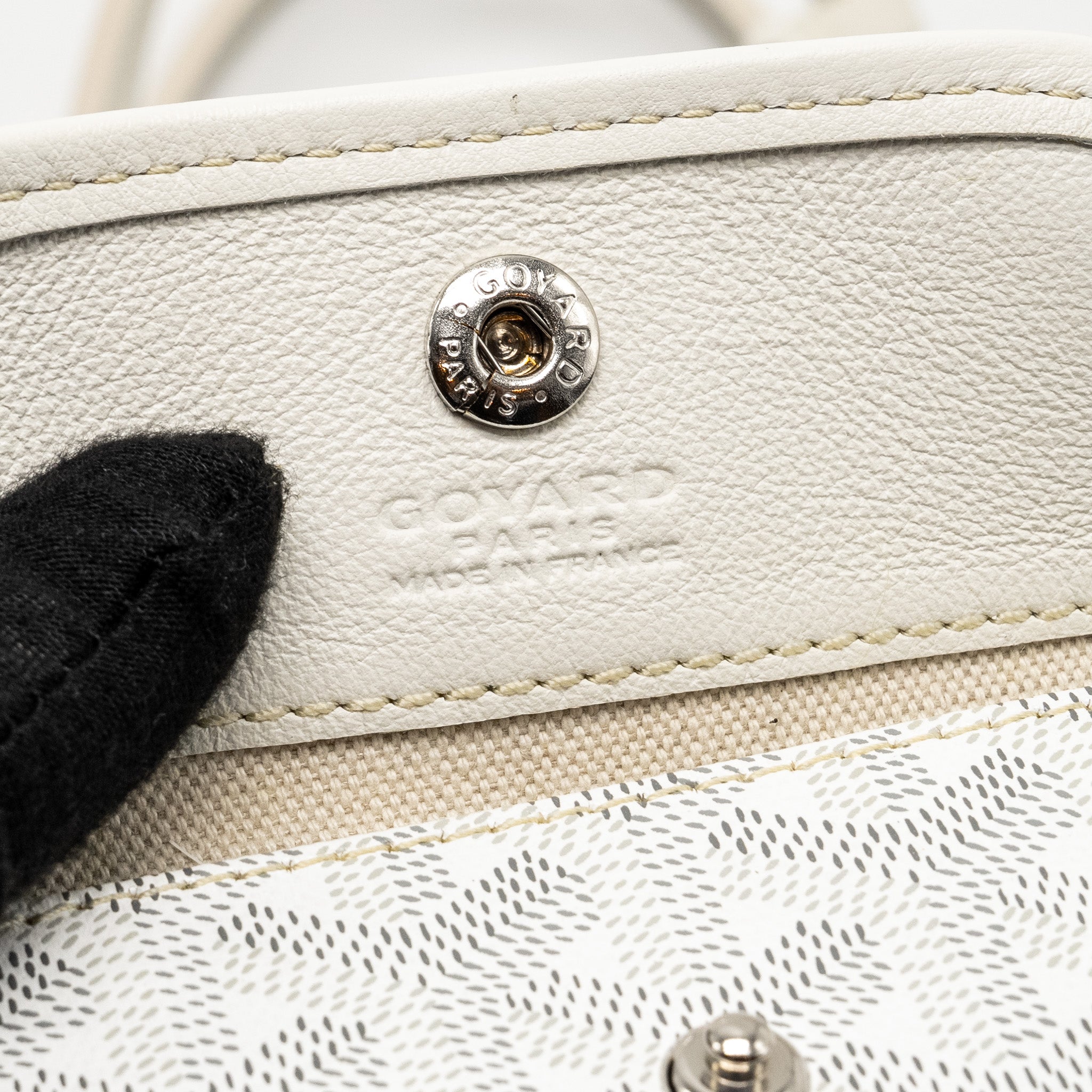 GOYARD MINI ANJOU TOTE BAG HEART GOYARDLINE CANVAS/LEATHER WHITE SHW