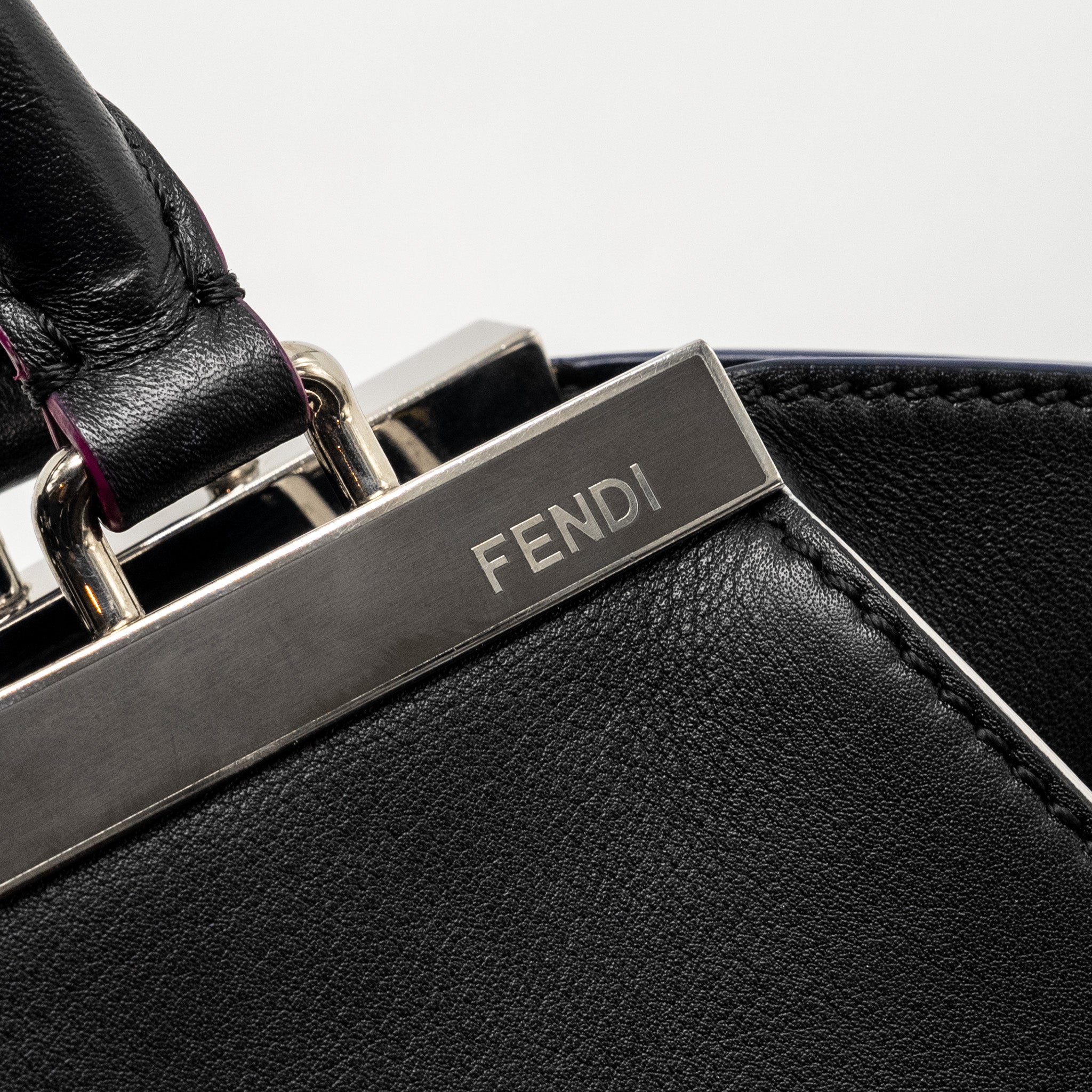 FENDI MINI 3JOURS TOTE BAG CALFSKIN BLACK SHW