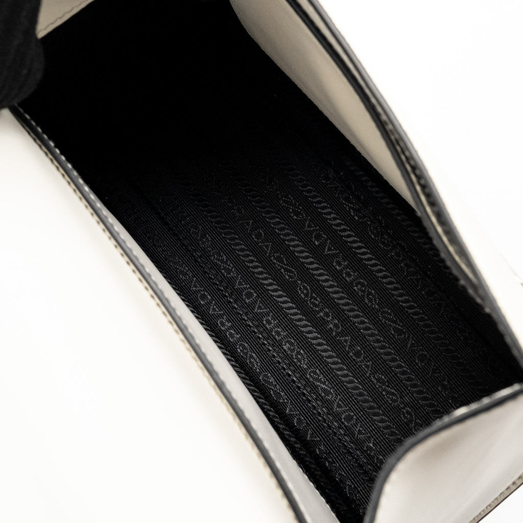 PRADA SAFFIANO ROBOT MONOCHROM CROSSBODY BAG WHITE SHW