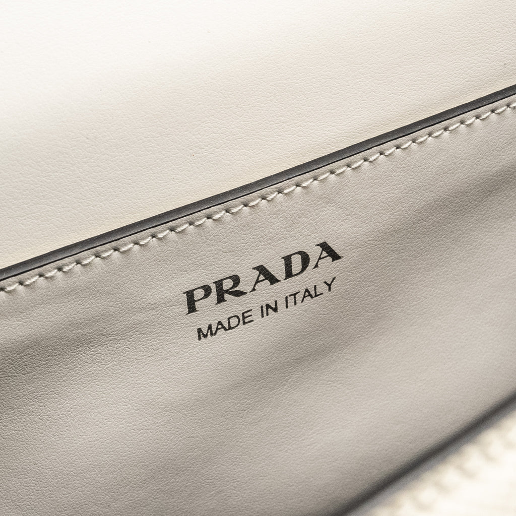 PRADA SAFFIANO ROBOT MONOCHROM CROSSBODY BAG WHITE SHW