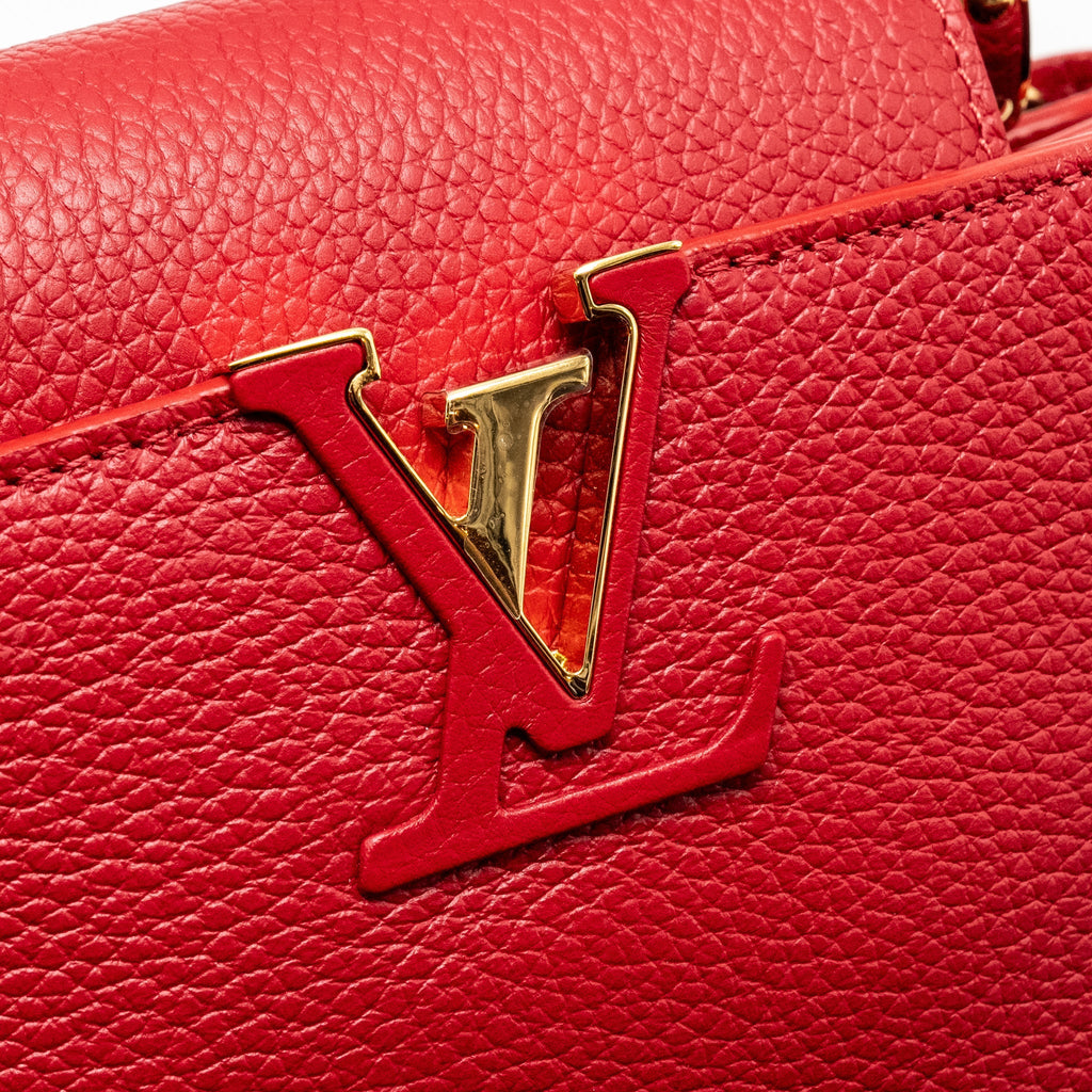 LOUIS VUITTON CAPUCINE BB WITH PYTHON HANDLE TAURILLON RED GHW