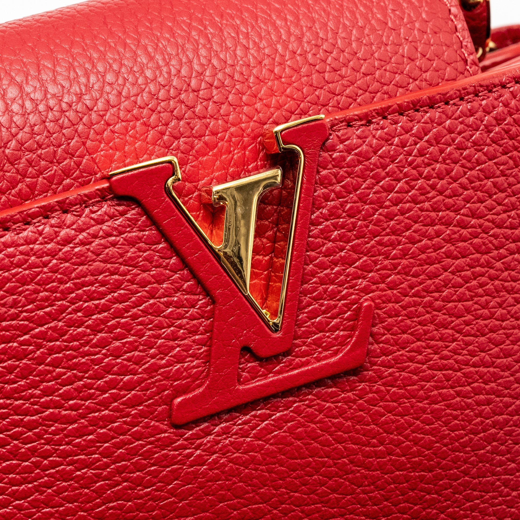 LOUIS VUITTON CAPUCINE BB WITH PYTHON HANDLE TAURILLON RED GHW