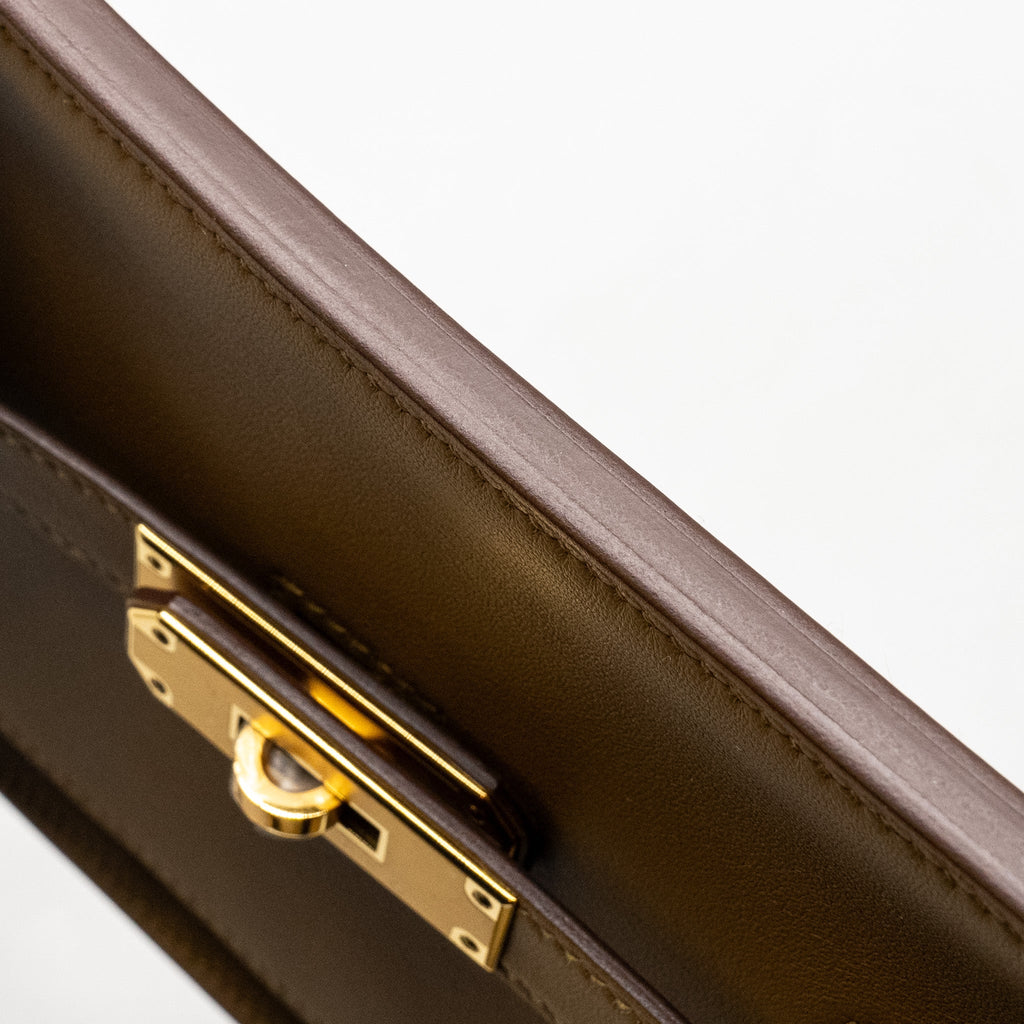 HERMES MINI JYPSIERE SWIFT BRONZE DORE/KRAFT GHW