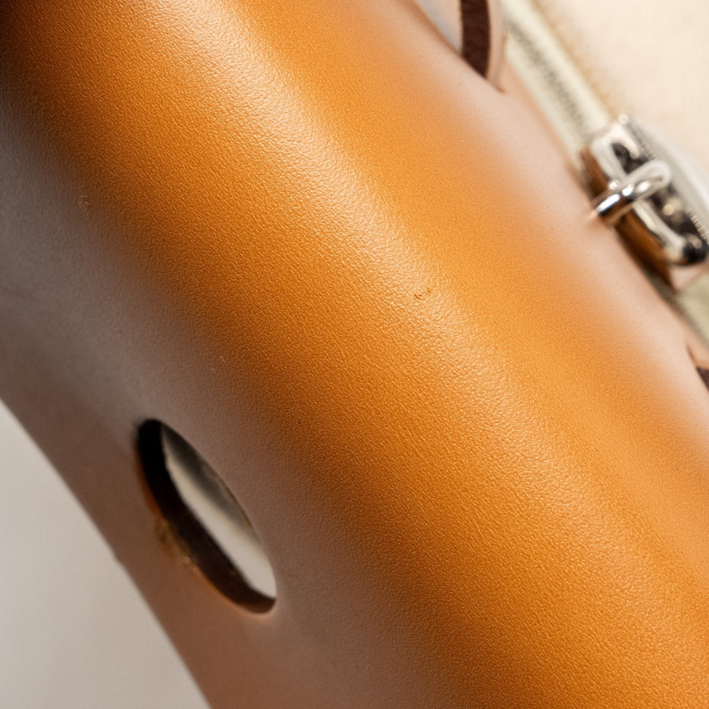 HERMES HERBAG 31 ZIP BAG CANVAS / HUNTER ECRU BEIGE / NATURAL SABLE SHW