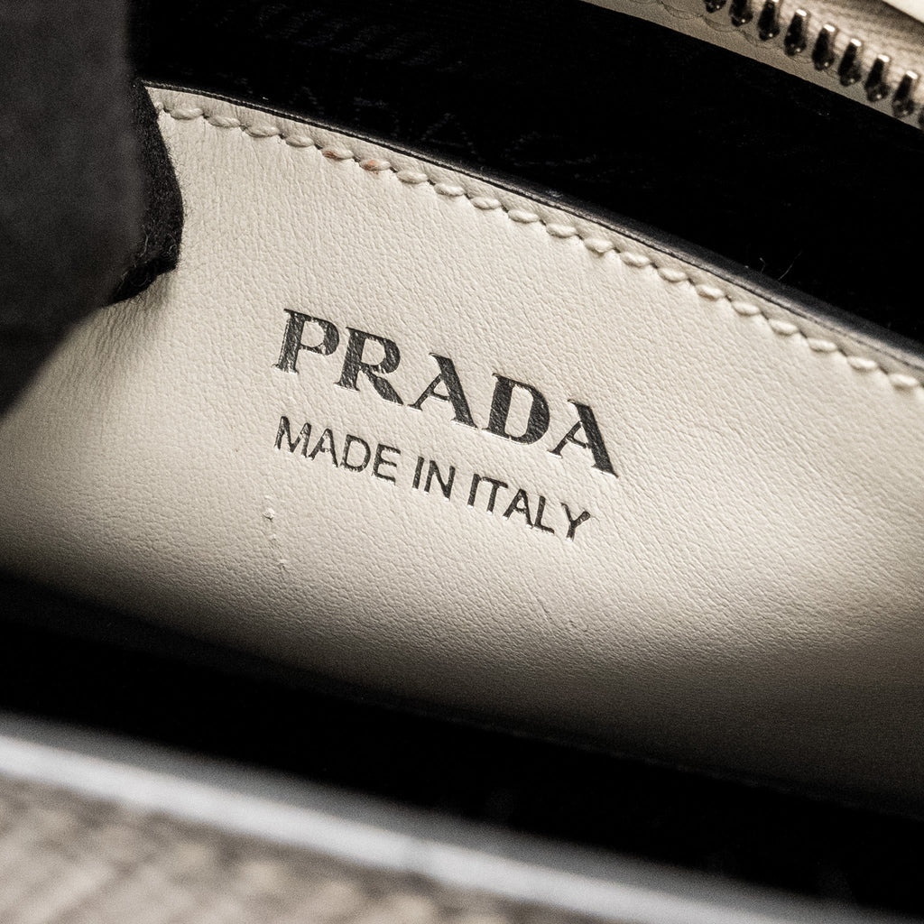 PRADA SAFFIANO MONOCHROME BAG WHITE SHW