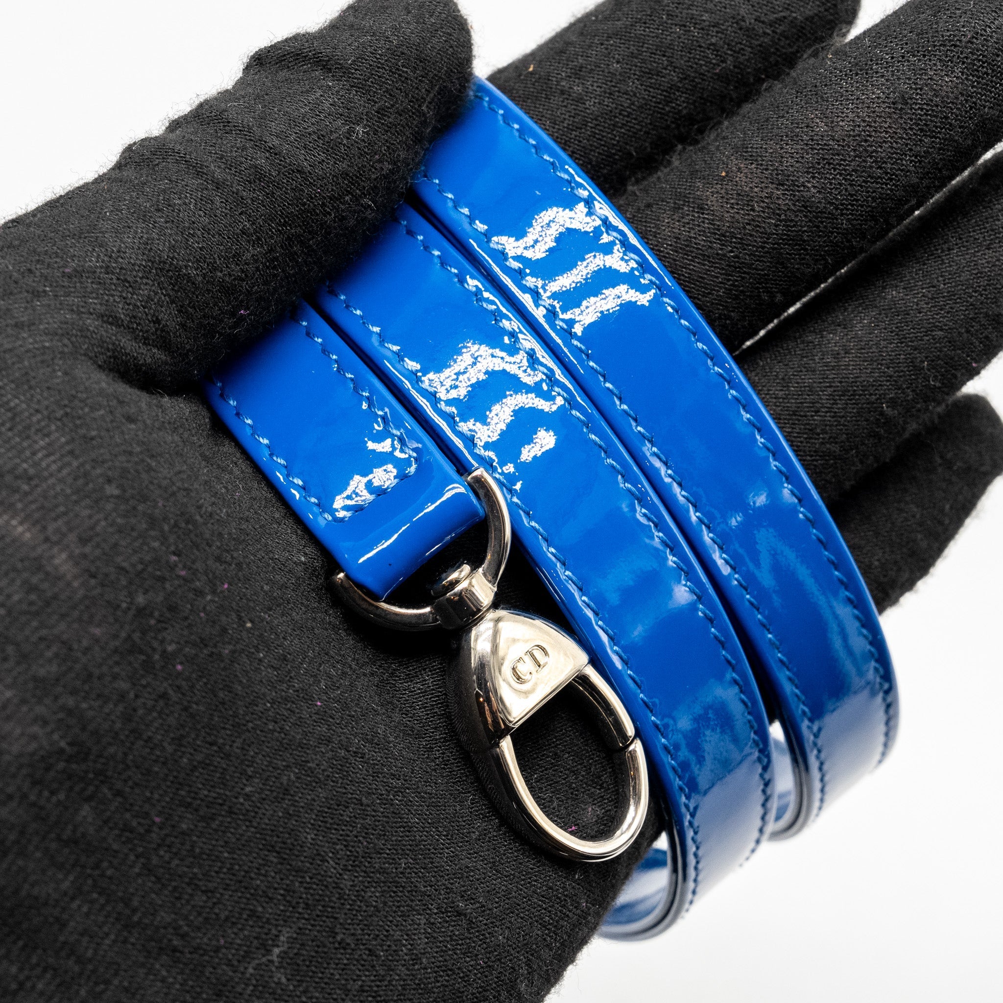 DIOR MEDIUM LADY DIOR PATENT BLUE SHW