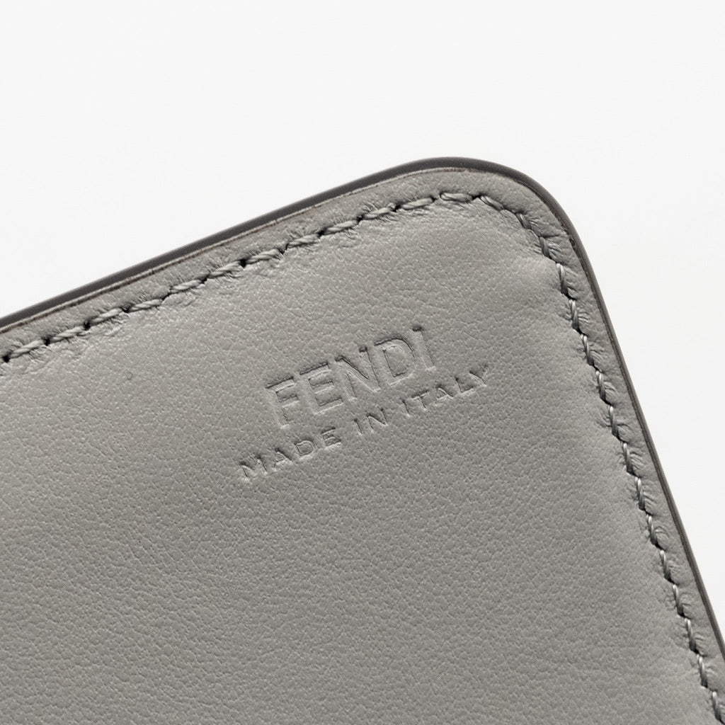 FENDI VITELLO LIBERTY STUDDED CHAIN WALLET CALFSKIN GREY / MULTICOLOUR GHW