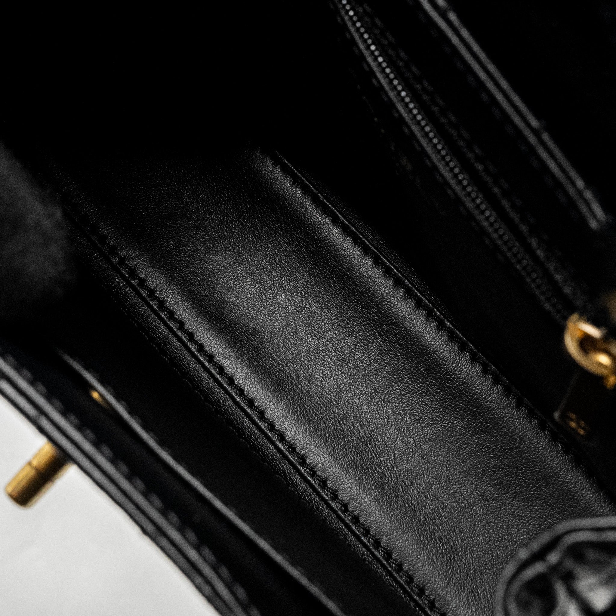 CHANEL MINI KELLY SHOPPING TOTE BAG CALFSKIN BLACK GHW (MICROCHIP)
