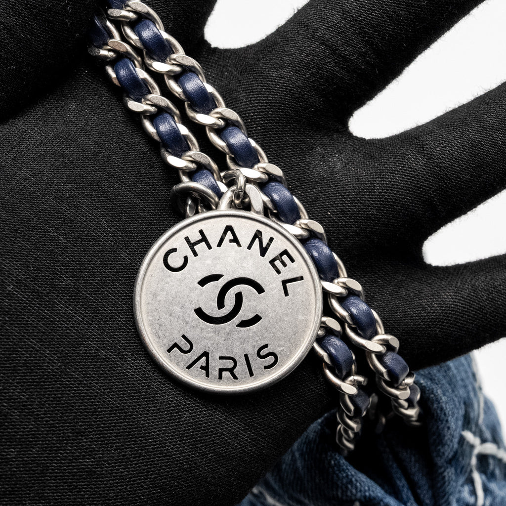 CHANEL MINI 22 DENIM LIGHT BLUE SHW (MICROCHIP)