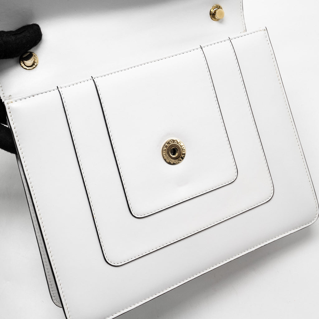 BVLGARI SERPENTI FOREVER CHAIN BAG CALFSKIN WHITE LGHW