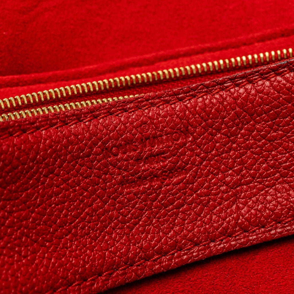 LOUIS VUITTON PALLAS CHAIN BAG MONOGRAM CANVAS/LEATHER RED GHW