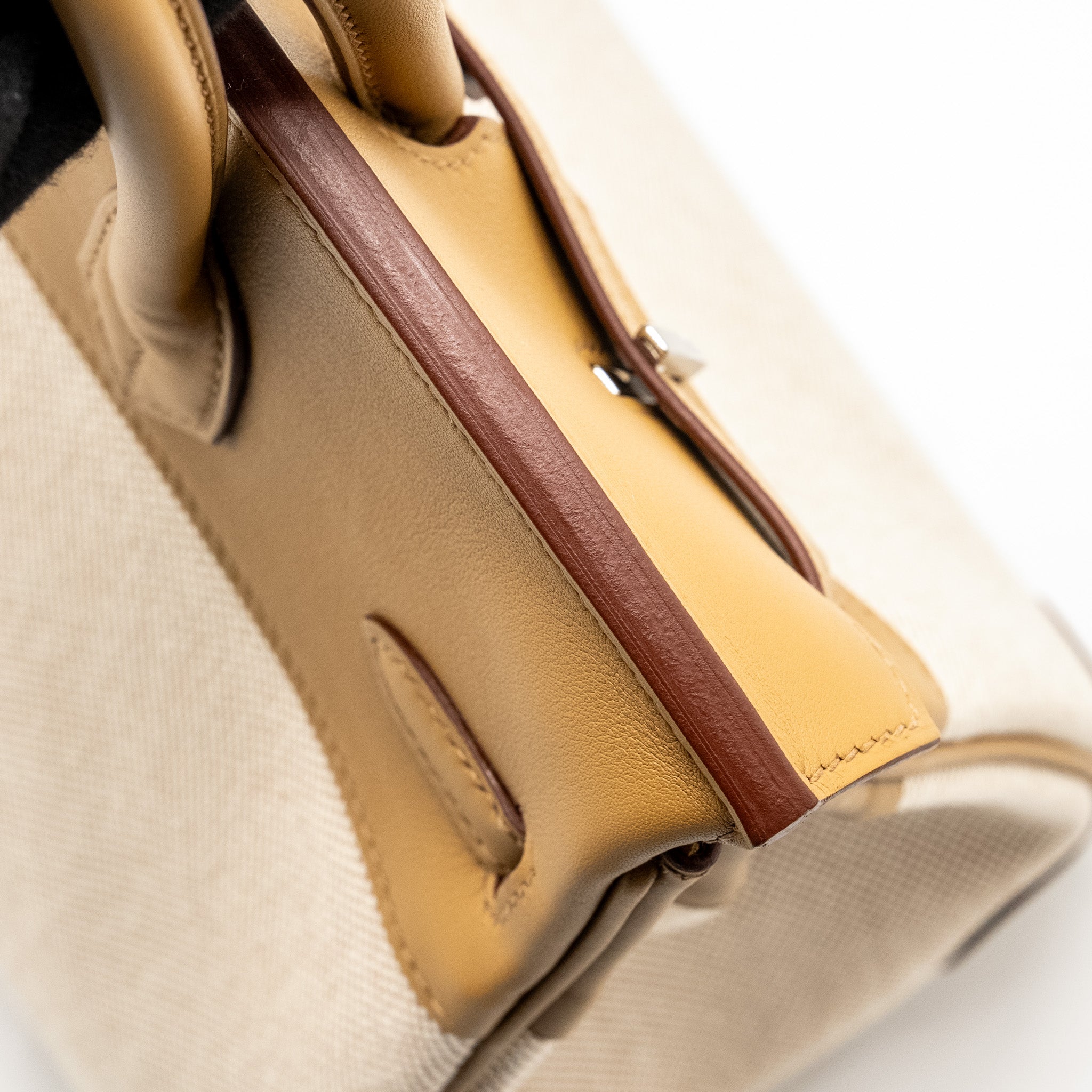 HERMES BIRKIN 25 TOILE SWIFT/CANVAS BISCUIT SHW