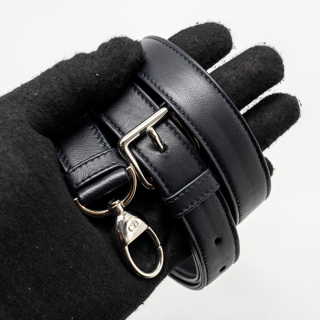 DIOR MEDIUM LADY DIOR LAMBSKIN DARK BLUE SHW