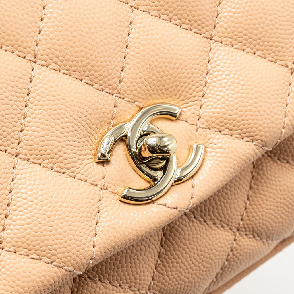 CHANEL MINI COCO HANDLE CAVIAR BEIGE LGHW