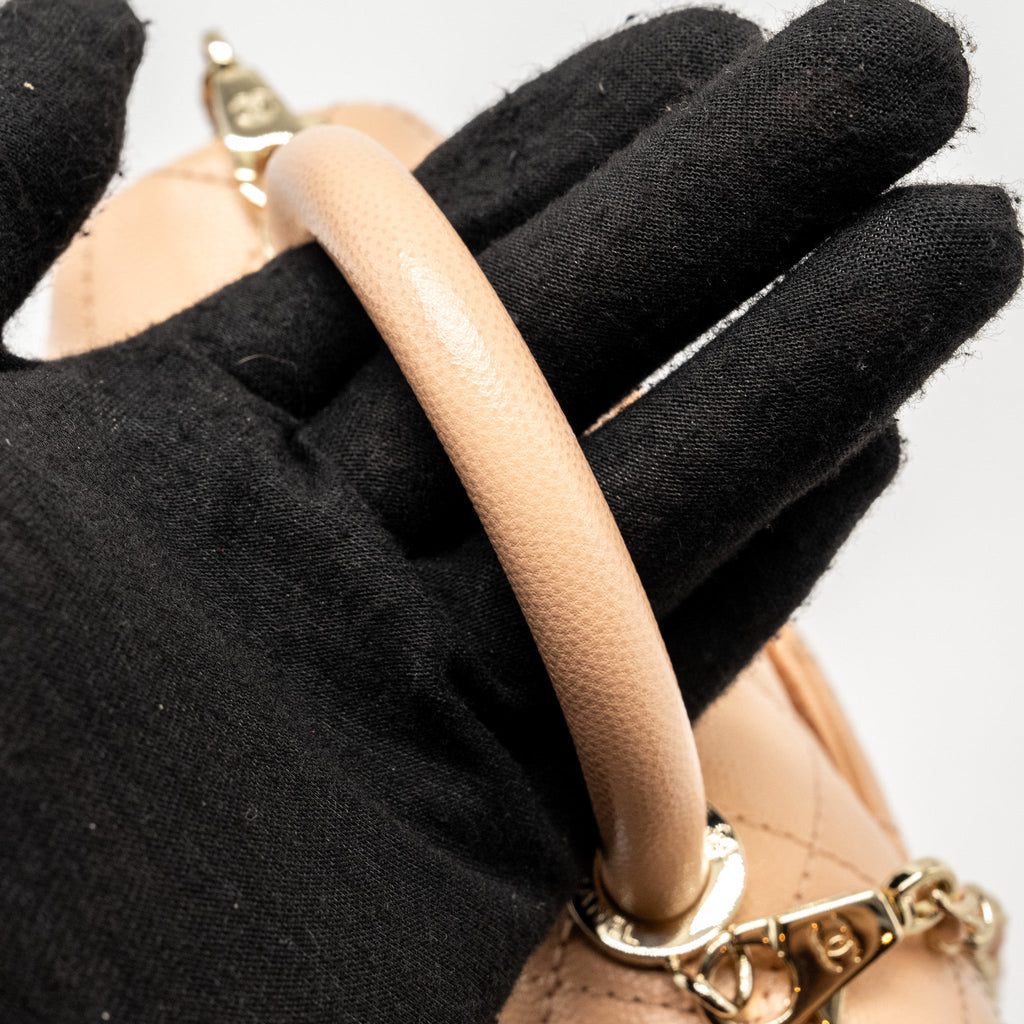 CHANEL MINI COCO HANDLE CAVIAR BEIGE LGHW