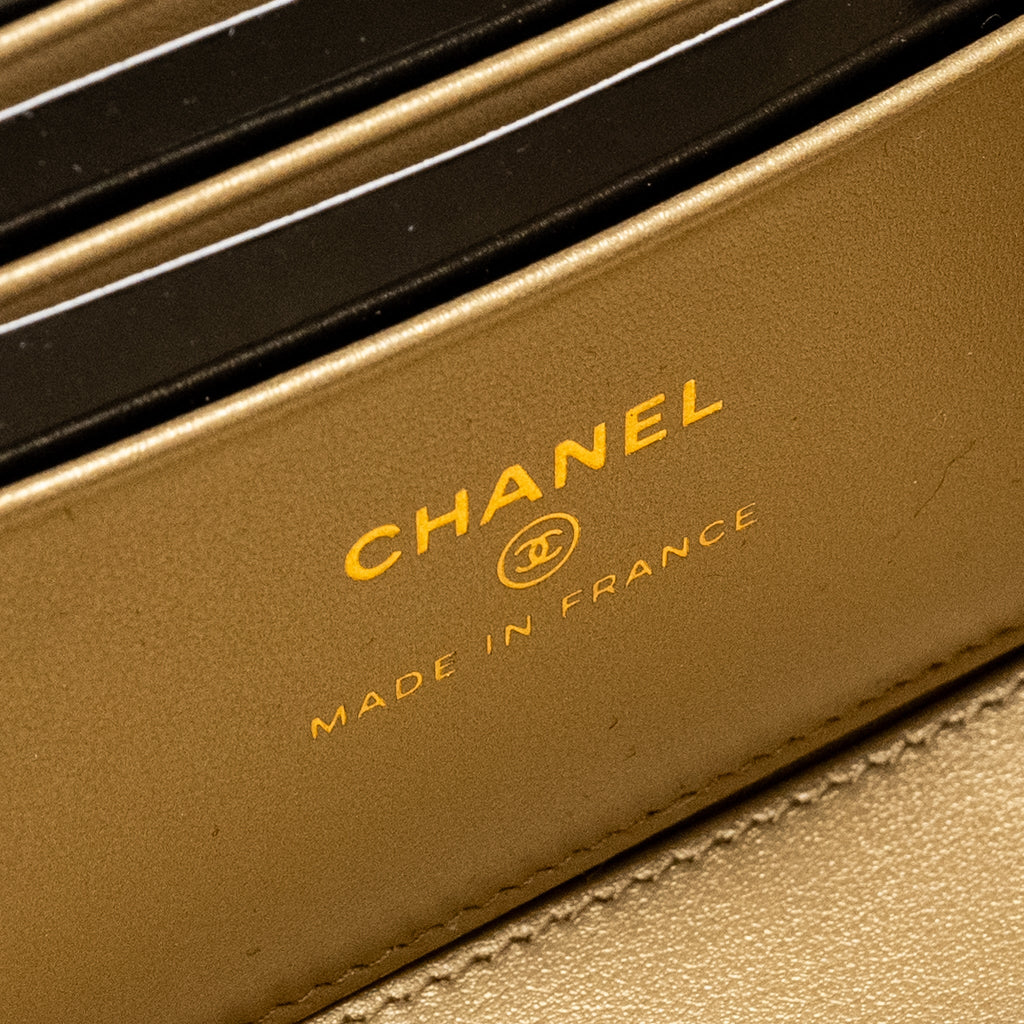 CHANEL PEARL CRUSH LONG VANITY CASE LAMBSKIN BLACK GHW (MICROCHIP)