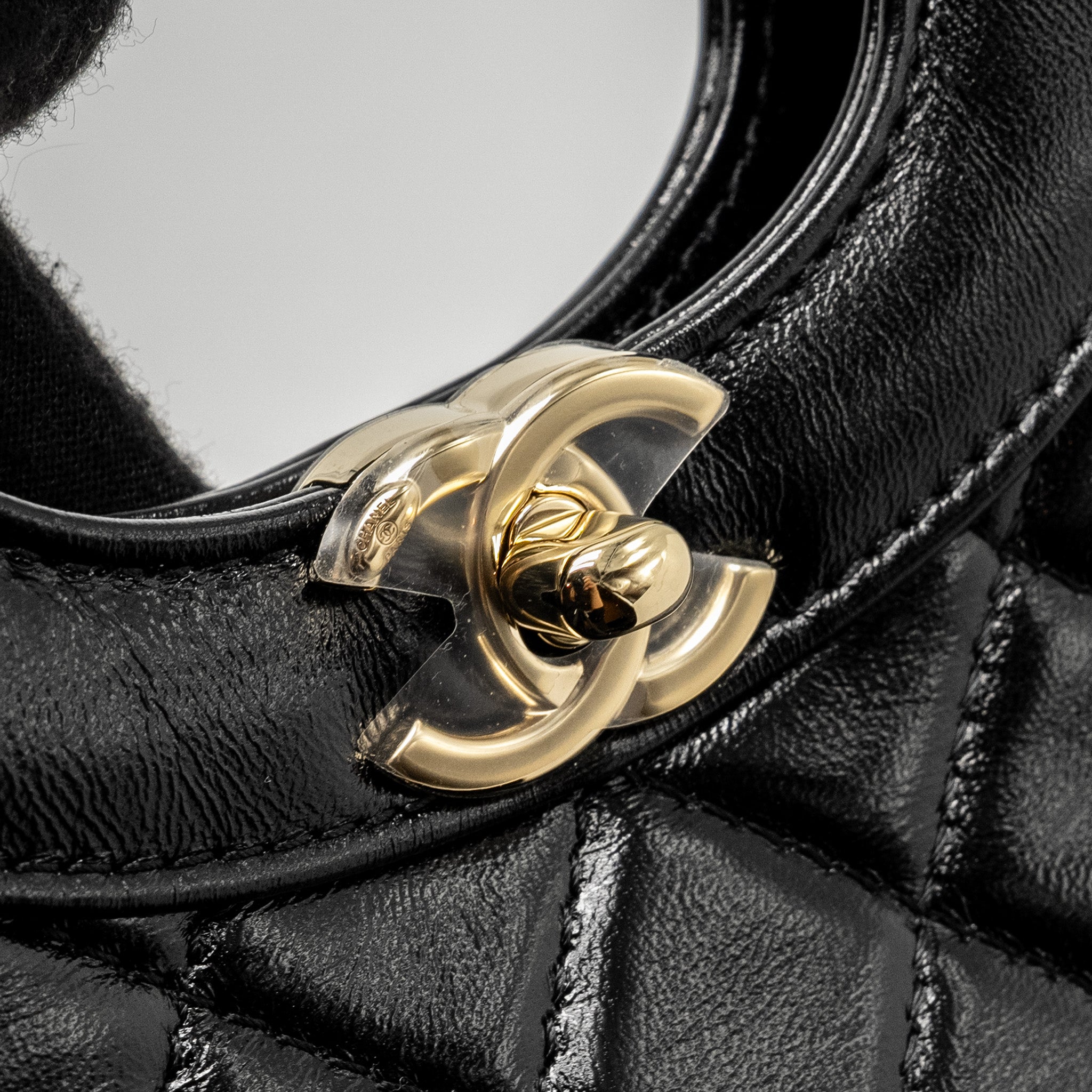 CHANEL MINI 31 BAG SHINY LAMBSKIN BLACK LGHW (MICROCHIP)
