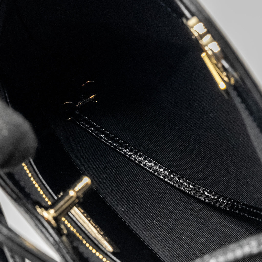 CHANEL MINI 31 BAG SHINY LAMBSKIN BLACK LGHW (MICROCHIP)