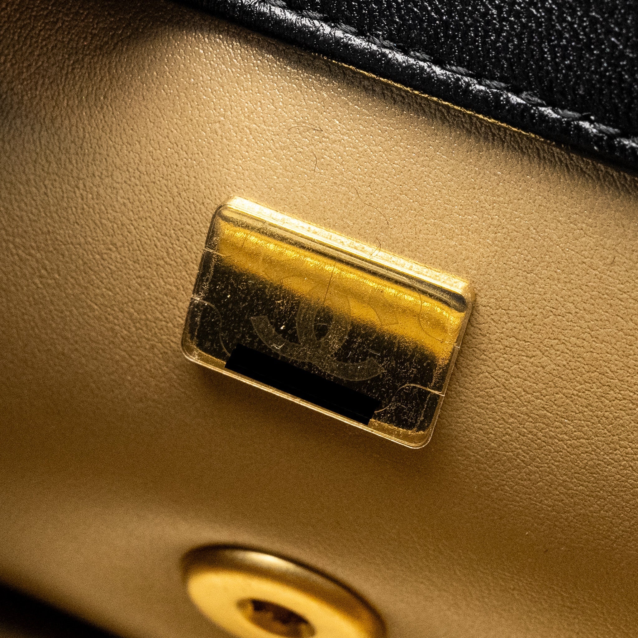 CHANEL 24K PEARL CRUSH MINI RECTANGULAR FLAP BAG SHINY LAMBSKIN BLACK GHW (MICROCHIP)
