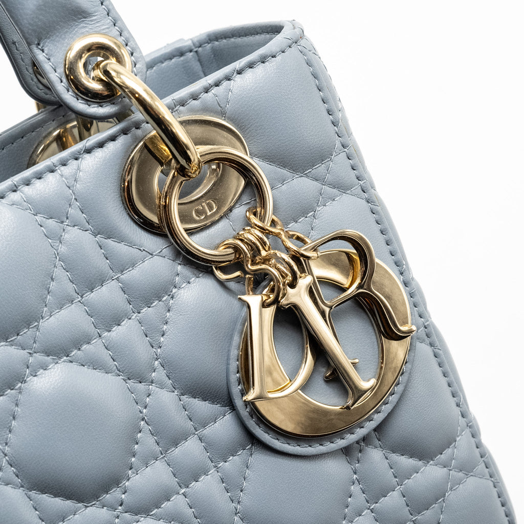 DIOR MY ABC SMALL LADY DIOR LAMBSKIN BLUE LGHW