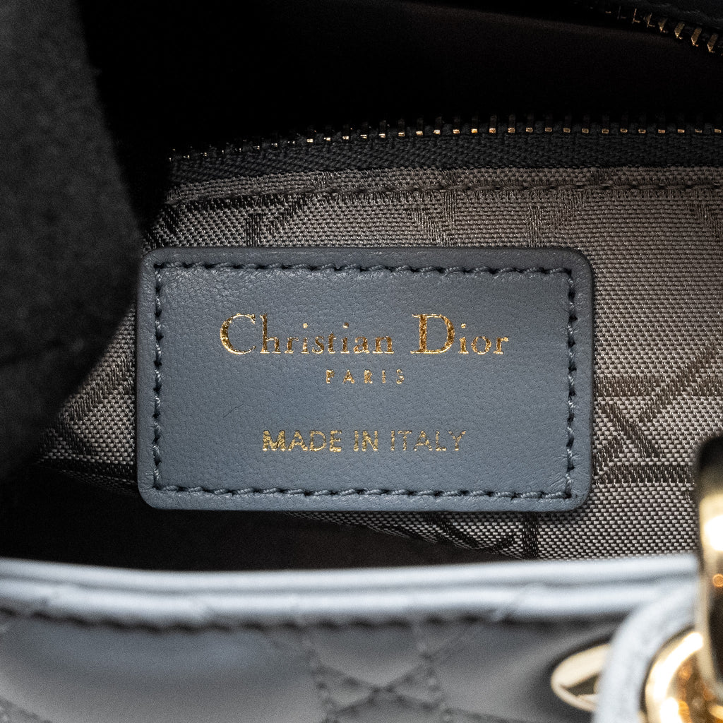 DIOR MY ABC SMALL LADY DIOR LAMBSKIN BLUE LGHW